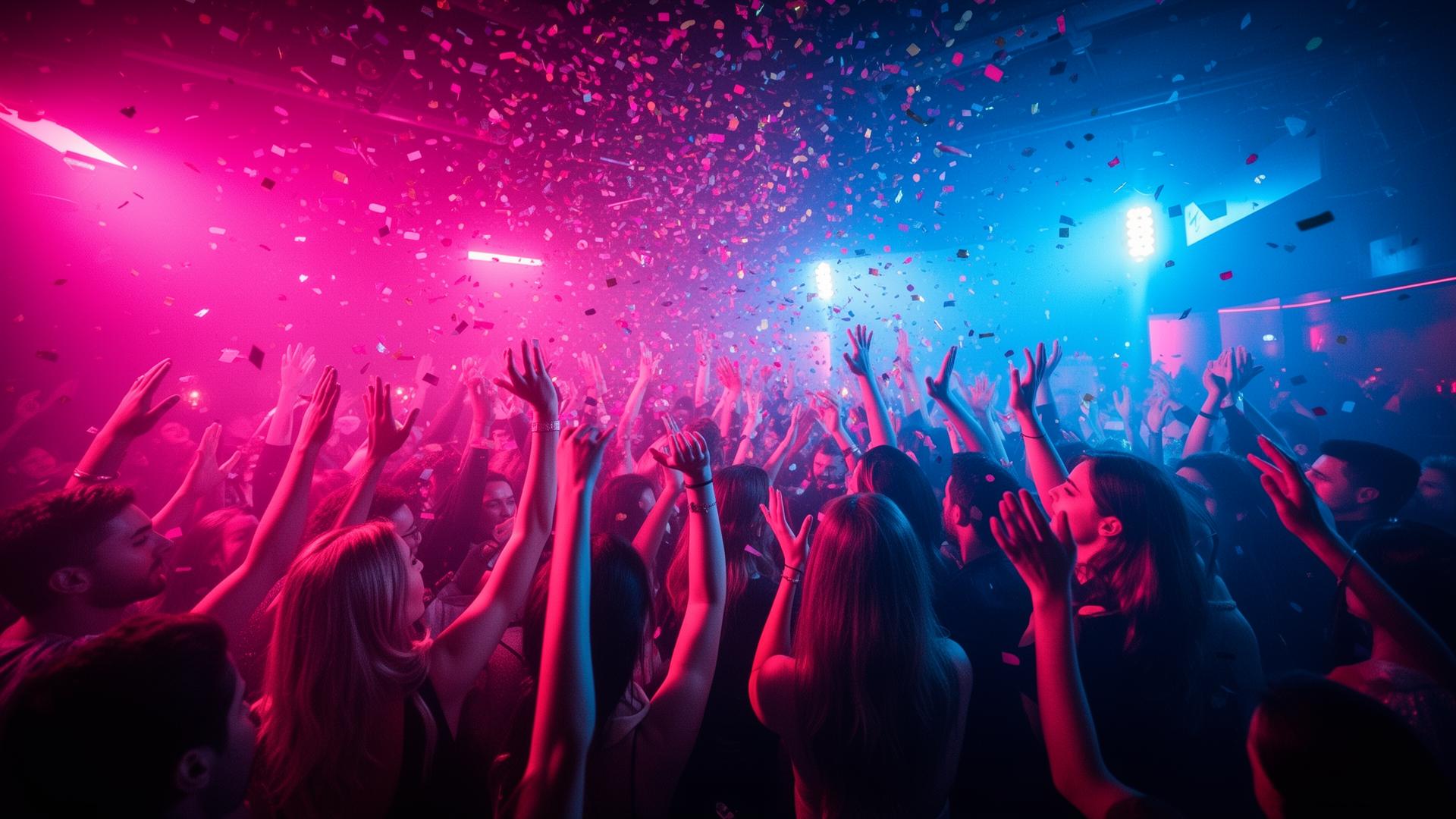 Vibrant nightclub party